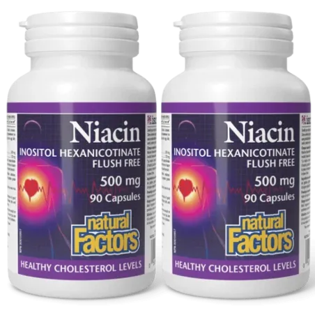 Natural Factors [2 for Deal] Niacin Inositol Hexanicotinate 500 mg, 90 Capsules | 每天不同折扣, 全网最低价格 | 种类齐全的保健品店铺 VITASHOP, 只有你想不到,