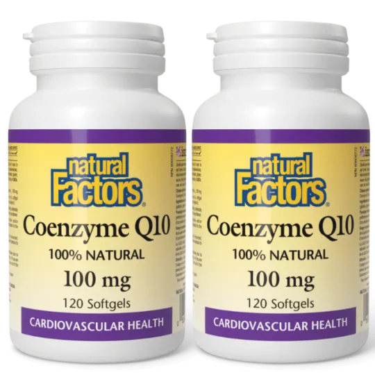 Natural Factors [2 for Deal] Coenzyme Q10 100% Natural 100 mg, 120 Softgels | Unbeatable Prices, Daily Deals | VITASHOP