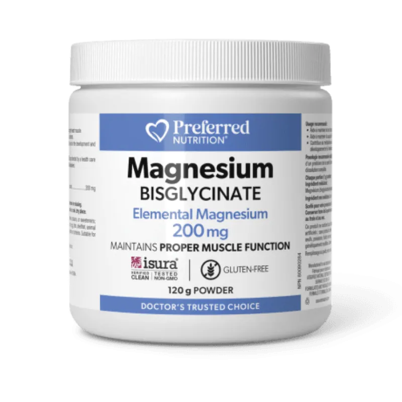 Preferred Nutrition Magnesium Bisglycinate Powder 200 mg, 120 g | Unbeatable Prices, Daily Deals | VITASHOP
