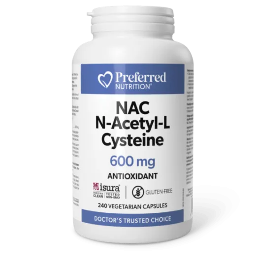 Preferred Nutrition NAC N-아세틸-L-시스테인 600mg 250 정 식물성 캡슐 | 뛰어난 가격, 매일의 특가 | VITASHOP