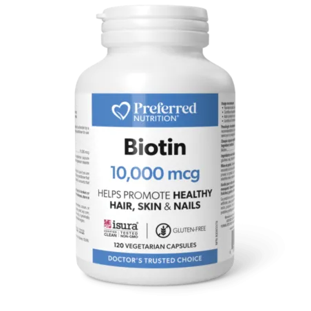 Preferred Nutrition 비오틴 10,000 mcg 120 정 식물성 캡슐 | 최고의 가격, 매일 제공되는 할인 | VITASHOP