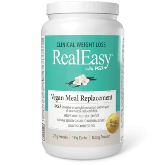 Natural Factors RealEasy with PGX Vegan Meal Replacement (Formerly SlimStyles) Vanilla, 830 g | 每天不同折扣, 全网最低价格 | 种类齐全的保健品店铺 VITA