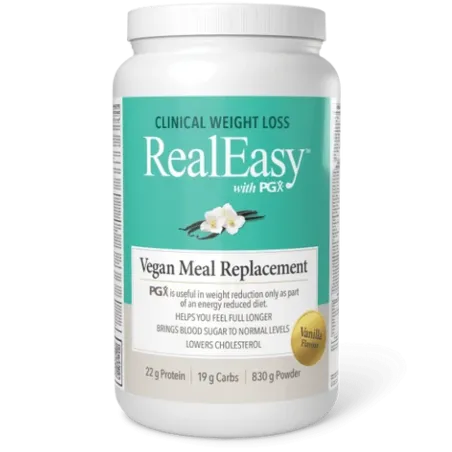 Natural Factors RealEasy with PGX Vegan Meal Replacement (Formerly SlimStyles) Vanilla, 830 g | 每天不同折扣, 全网最低价格 | 种类齐全的保健品店铺 VITA