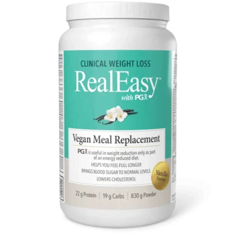 Natural Factors RealEasy with PGX Vegan Meal Replacement (Formerly SlimStyles) Vanilla, 830 g | 每天不同折扣, 全网最低价格 | 种类齐全的保健品店铺 VITA