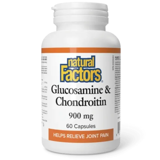 Natural Factors 내추럴 팩터스 글루코사민 & 콘드로이틴 900 mg, 60 캡슐 | 매일 업데이트되는 특가 상품 | VITASHOP