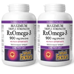 Natural Factors [2 for Deal] RxOmega-3 Maximum Triple Strength 900 mg, 150 Enteripure Softgels | Unbeatable Prices, Daily Deals