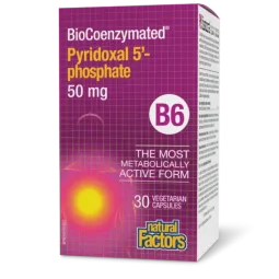 Natural Factors BioCoenzymated Pyridoxal 5 phosphate B6 50 mg, 30 Vegetarian Capsules | Unbeatable Prices, Daily Deals | VITASHO
