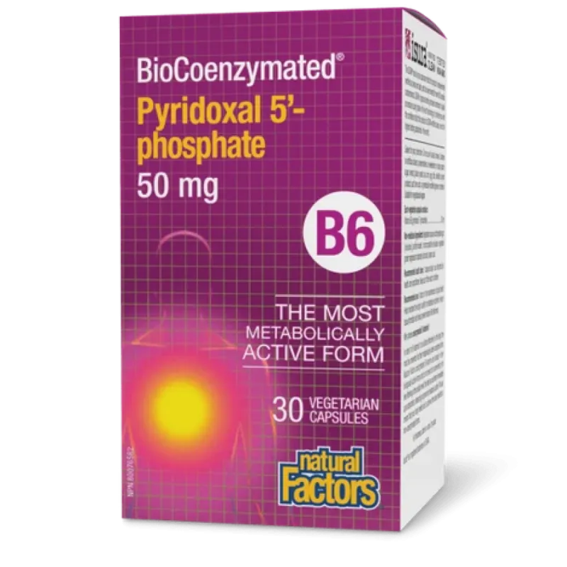 BioCoenzymated Pyridoxal 5 phosphate B6 50 mg, 30 Capsules Végétariennes | Safest & Easiest Shopping Vitamins Online | VITASHOP