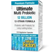 Natural Factors Ultimate Multi Probiotic 12 Billion Live Probiotic Cultures, 120 Vegetarian Capsules | 每天不同折扣, 全网最低价格 | 种类齐全的保健品