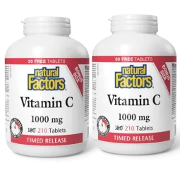 Natural Factors [2 for Deal] Vitamin C Time Release 1000 mg, 210 Tablets | Unbeatable Prices, Daily Deals | VITASHOP