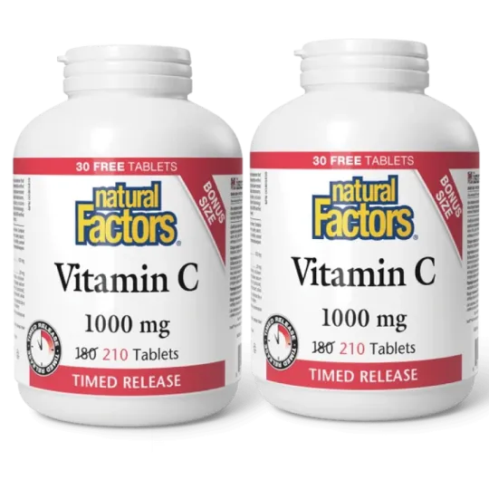 Natural Factors [2 for Deal] Vitamin C Time Release 1000 mg, 210 Tablets | Unbeatable Prices, Daily Deals | VITASHOP
