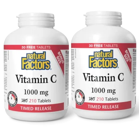 Natural Factors [2 for Deal] Vitamin C Time Release 1000 mg, 210 Tablets | Unbeatable Prices, Daily Deals | VITASHOP