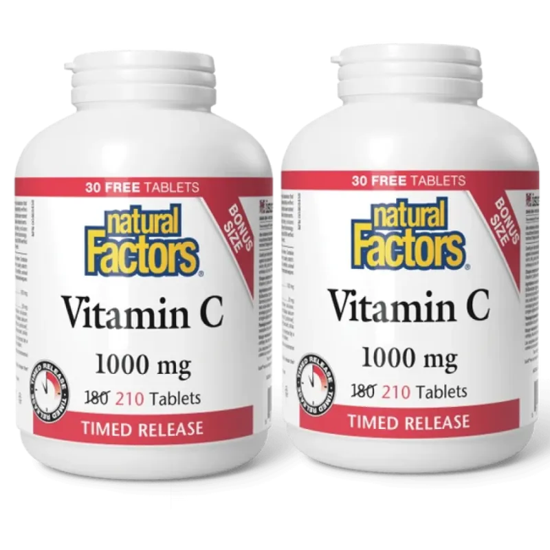 Natural Factors [2 for Deal] Vitamin C Time Release 1000 mg, 210 Tablets | Unbeatable Prices, Daily Deals | VITASHOP