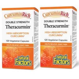Natural Factors [2 for Deal] CurcuminRich Theracurmin Double Strength, 120 Vegetarian Capsules | Unbeatable Prices, Daily Deals