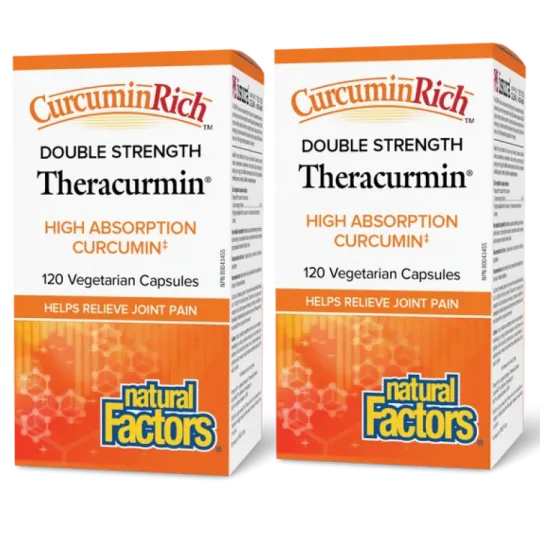 Natural Factors [2 for Deal] CurcuminRich Theracurmin Double Strength, 120 Vegetarian Capsules | Unbeatable Prices, Daily Deals