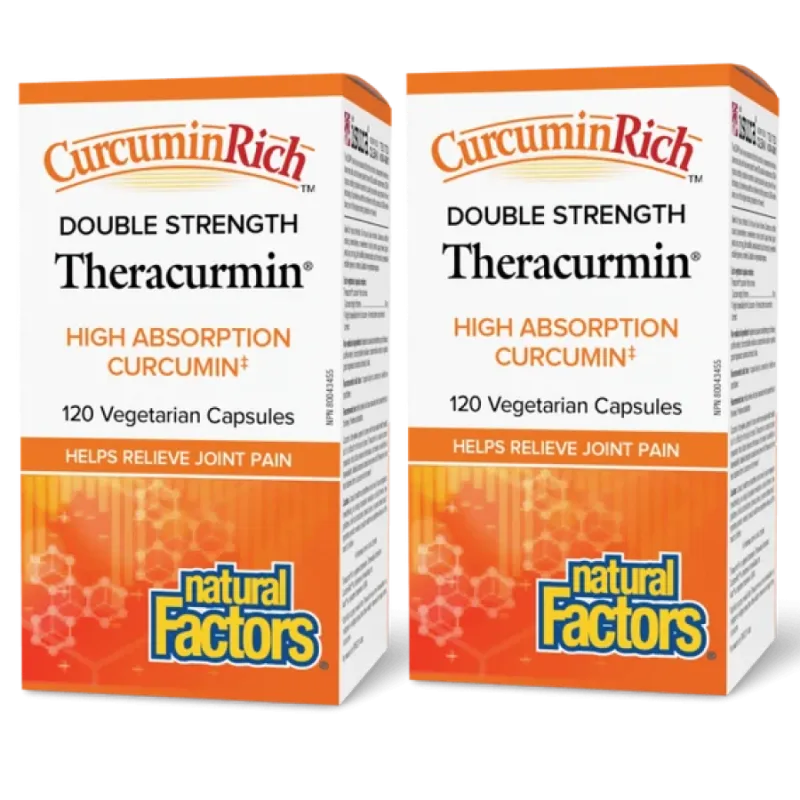 Natural Factors [2 for Deal] CurcuminRich Theracurmin Double Strength, 120 Vegetarian Capsules | Unbeatable Prices, Daily Deals