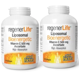 Natural Factors [2 for Deal] RegenerLife Liposomal Bioenergetic Vitamin C 500 mg 120 Softgels | Unbeatable Prices, Daily Deals |