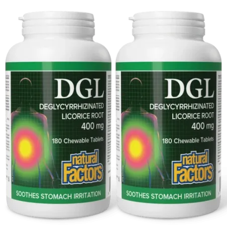 Natural Factors [2 for Deal] DGL 甘草根 400 毫克, 180 咀嚼片 | 每天不同折扣, 全网最低价格 | 种类齐全的保健品店铺 VITASHOP, 只有你想不到, 没有你买不到 !