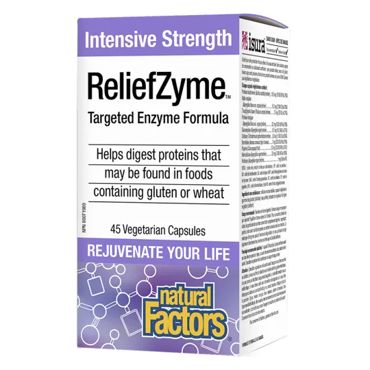 Natural Factors ReliefZyme Intensive Strength 45 Vegi Capsules | Unbeatable Prices, Daily Deals | VITASHOP