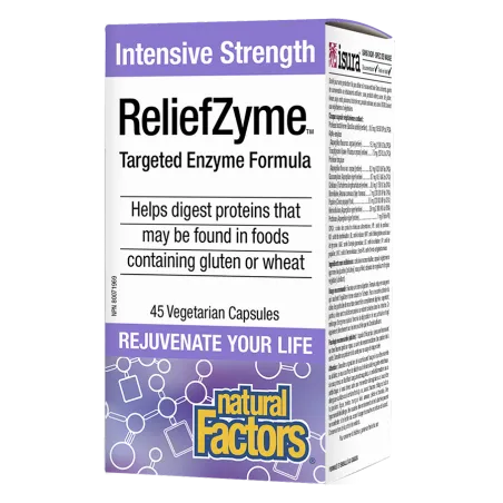 Natural Factors ReliefZyme Intensive Strength 45 Vegi Capsules | Unbeatable Prices, Daily Deals | VITASHOP