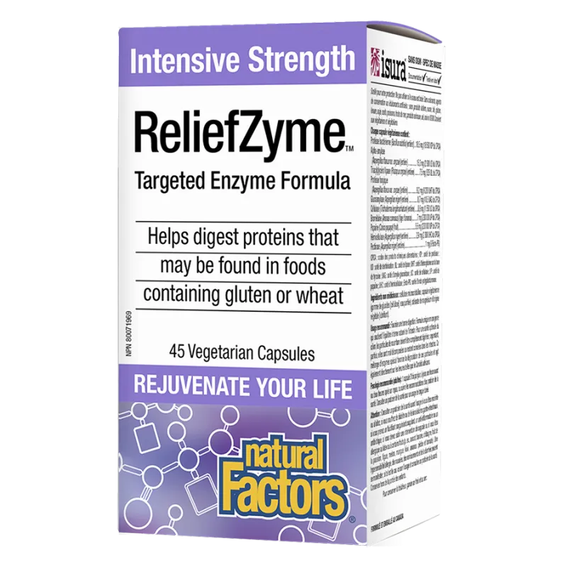 Natural Factors ReliefZyme Intensive Strength 45 Vegi Capsules | Unbeatable Prices, Daily Deals | VITASHOP