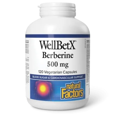 Natural Factors WellBetX 베르베린 500 mg, 120 베지테리언 캡슐 | 뛰어난 가격, 일일 특가 | VITASHOP