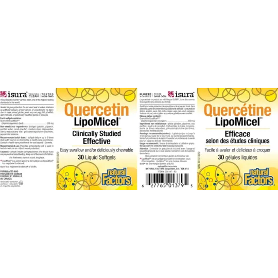 Natural Factors Quercetin LipoMicel Matrix 250 mg, 30 Softgels | Unbeatable Prices, Daily Deals | VITASHOP