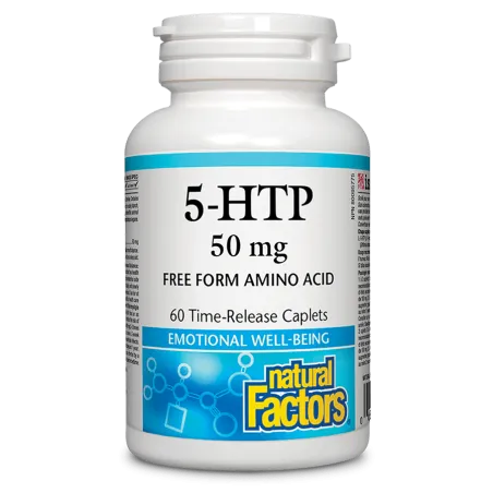 Natural Factors 내추럴 팩터스 5-HTP 50 mg, 60 시간 방출 캐플릿 | 매일 업데이트되는 특가 상품 | VITASHOP