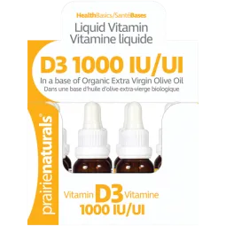 Prairie Naturals Vitamin D3 Cholecalciferol 1,000 IU in Organic Extra-Virgin Olive Oil 15 ml x 12 box | 每天不同折扣, 全网最低价格 | 种类齐全的保健