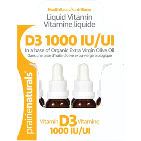 Prairie Naturals Vitamin D3 Cholecalciferol 1,000 IU in Organic Extra-Virgin Olive Oil 15 ml x 12 box | 每天不同折扣, 全网最低价格 | 种类齐全的保健