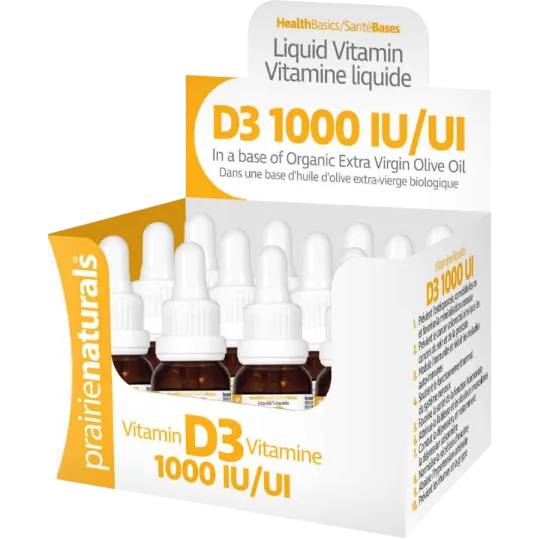 Prairie Naturals Vitamin D3 Cholecalciferol 1,000 IU in Organic Extra-Virgin Olive Oil 15 ml x 12 box | 每天不同折扣, 全网最低价格 | 种类齐全的保健