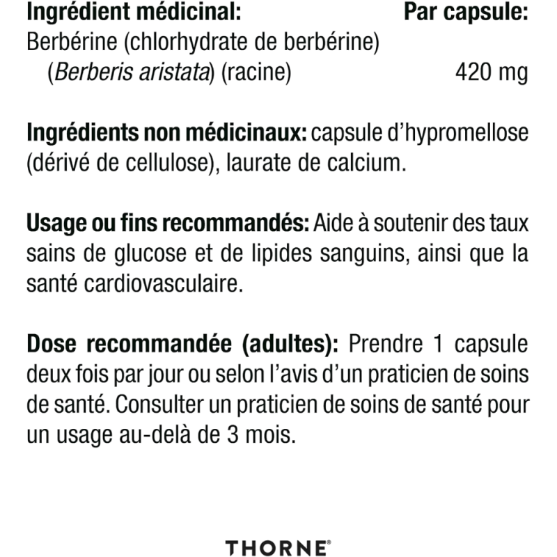 Thorne Research Berbérine-HP 60 Gélules | Prix imbattables, offres quotidiennes | VITASHOP