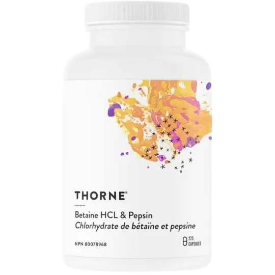 Thorne Research Betaine HCl & Pepsin 225 Capsules | Unbeatable Prices, Daily Deals | VITASHOP