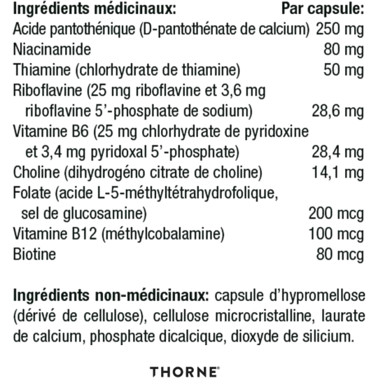 Thorne Research Complexe B Anti-Stress 60 Gélules | Prix imbattables, offres quotidiennes | VITASHOP
