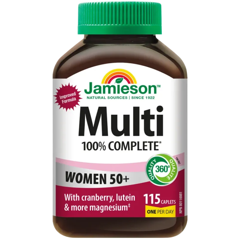 Jamieson Multi 100 % complet pour femmes 50+ 115 caplets | Meilleur prix du jour, Bonnes Affaires du jour | VITASHOP