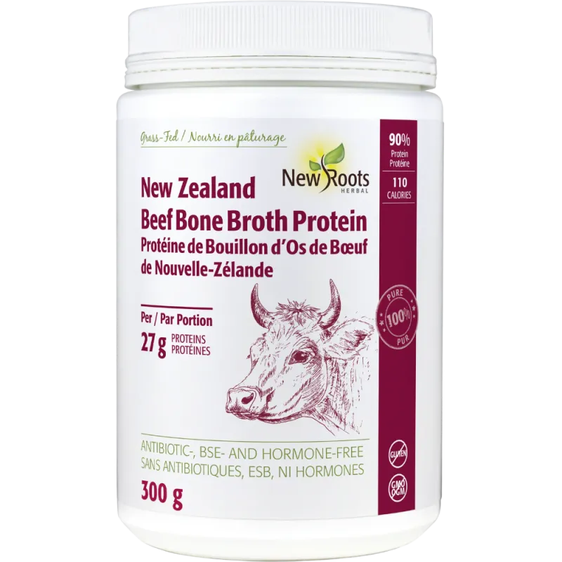 New Roots Protéine de bouillon d'os de bœuf 300 g | Safest & Easiest Shopping Vitamins Online | VITASHOP