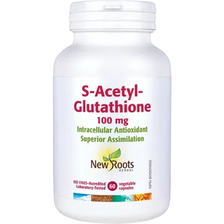 New Roots S-Acétyl-Glutathion 100 mg 60 capsules végétales | Safest & Easiest Shopping Vitamins Online | VITASHOP