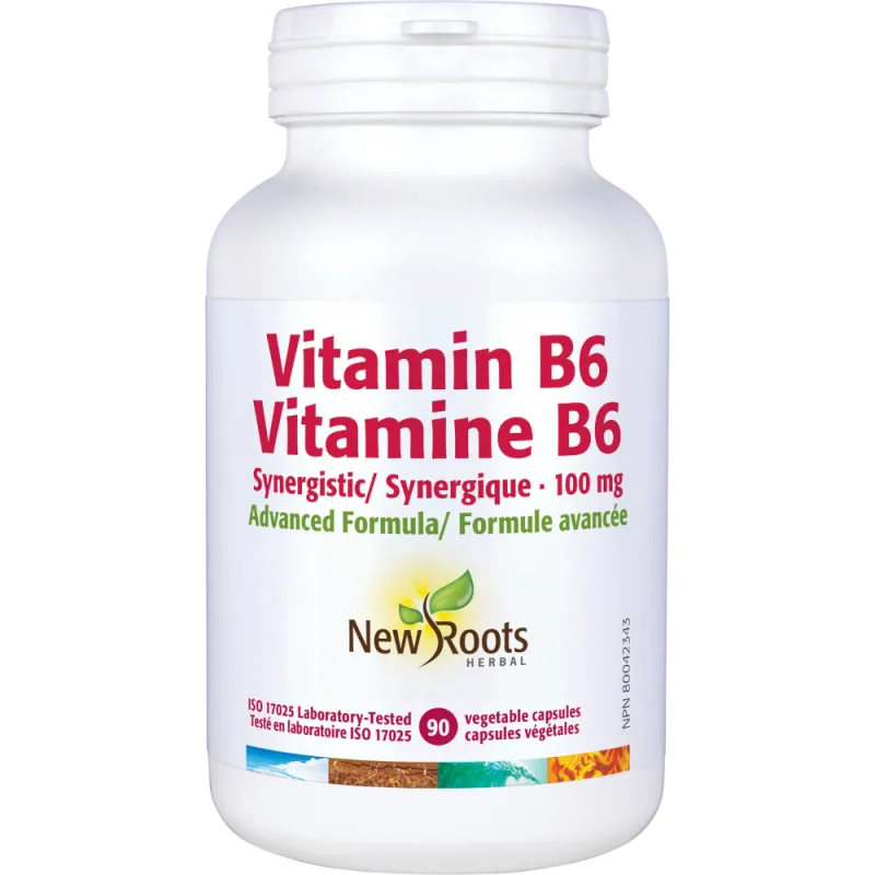 New Roots 시너지 비타민 B6 100 mg 90 식물성 캡슐 | 매일 업데이트되는 특가 상품 | VITASHOP