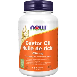 NOW Foods Castor Oil 650 mg with Fennel Oil 120 Softgels | Unbeatable Prices, Daily Deals | VITASHOP