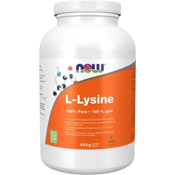 NOW Foods Poudre de L-lysine 454 g | Safest & Easiest Shopping Vitamins Online | VITASHOP