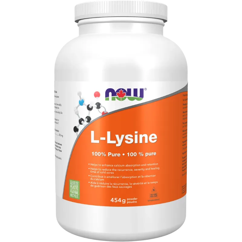 NOW Foods Poudre de L-lysine 454 g | Safest & Easiest Shopping Vitamins Online | VITASHOP