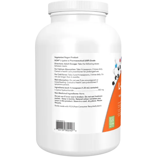 NOW Foods L-赖氨酸粉 454克 | 每天不同折扣, 全网最低价格 | 种类齐全的保健品店铺 VITASHOP, 只有你想不到, 没有你买不到 !