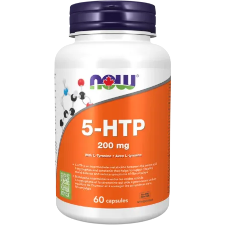 NOW Foods 5-HTP 200 mg 티로신 함유 60 캡슐 | 매일 업데이트되는 특가 상품 | VITASHOP