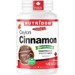 Nutridom Cannelle de Ceylan 600 mg 120 capsules végétales | Prix imbattables & Promos | VITASHOP