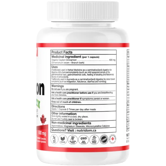 Nutridom 锡兰肉桂 600 mg 120 植物胶囊 | 每天不同折扣, 全网最低价格 | 种类齐全的保健品店铺 VITASHOP, 只有你想不到, 没有你买不到 !