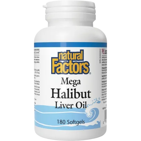 Natural Factors Mega Halibut Liver Oil 180 Softgels | Unbeatable Prices, Daily Deals | VITASHOP