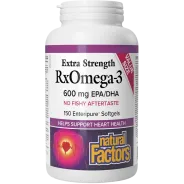 Natural Factors RxOméga-3 Extra-fort 600 mg 150 capsules molles Enteripure | Prix imbattables, offres quotidiennes | VITASHOP