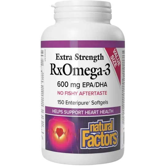 Natural Factors Rx오메가-3 초고농축 600mg 150 엔테리퓨어 소프트젤 | 매일 업데이트되는 특가 상품 | VITASHOP