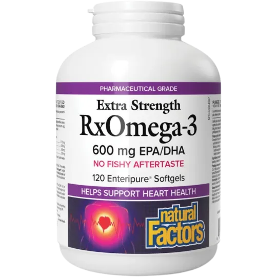Natural Factors RxOmega-3 超强效 600毫克 120粒 肠溶软胶囊 | 每天不同折扣, 全网最低价格 | 种类齐全的保健品店铺 VITASHOP, 只有你想不到, 没有你买不到 !