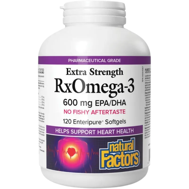 Natural Factors RxOmega-3 超强效 600毫克 120粒 肠溶软胶囊 | 每天不同折扣, 全网最低价格 | 种类齐全的保健品店铺 VITASHOP, 只有你想不到, 没有你买不到 !